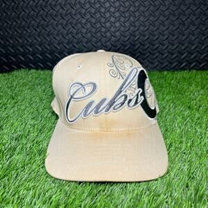 Vintage Chicago Cubs Embroidered Cream Stitched Genuine‎ Merchandise Small Hat